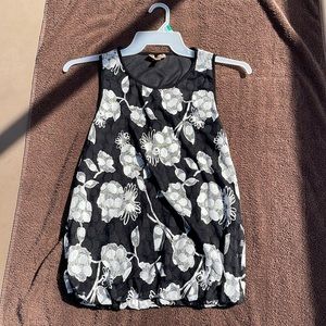 Womens dressy black and white tank.